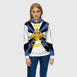 Толстовка-худи женская ПВО - сами не летаем и другим не даем!, цвет: 3D-белый — фото 2