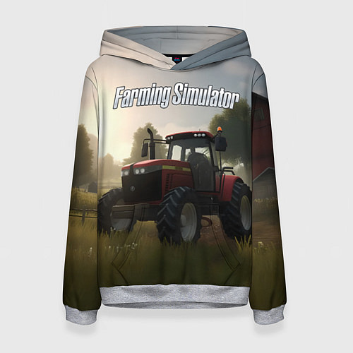 Женская толстовка Farming Simulator - Красный трактор / 3D-Меланж – фото 1