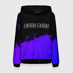 Толстовка-худи женская Crystal Castles purple grunge, цвет: 3D-черный