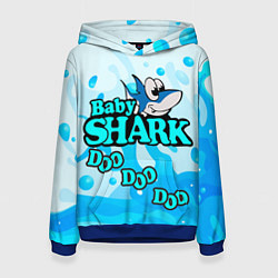 Толстовка-худи женская Baby Shark Doo-Doo-Doo, цвет: 3D-синий