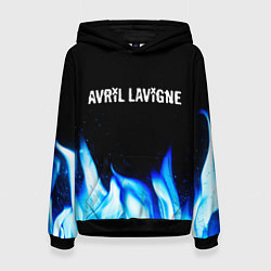 Толстовка-худи женская Avril Lavigne blue fire, цвет: 3D-черный