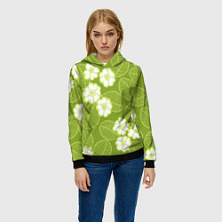 Толстовка-худи женская Весенние цветы, цвет: 3D-черный — фото 2