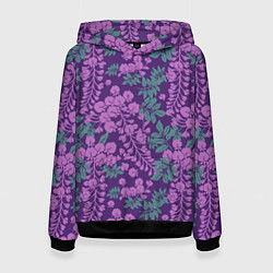 Толстовка-худи женская Сиреневый рай, цвет: 3D-черный