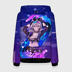 Толстовка-худи женская Серебряный Волк стар рейл, цвет: 3D-черный