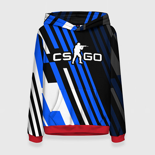 Женская толстовка Кс го - синий вулкан / 3D-Красный – фото 1