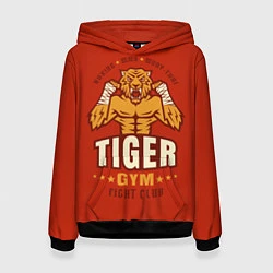 Толстовка-худи женская Tiger - боец, цвет: 3D-черный