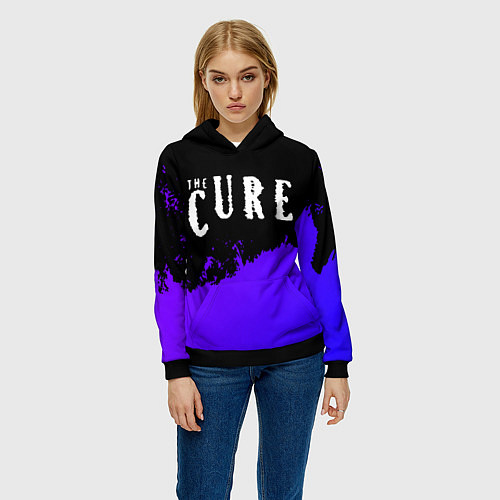 Женская толстовка The Cure purple grunge / 3D-Черный – фото 3