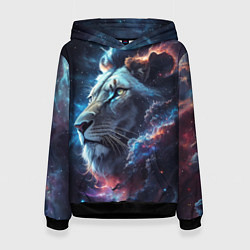 Толстовка-худи женская Galactic lion, цвет: 3D-черный