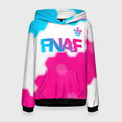 Женская толстовка FNAF neon gradient style: символ сверху