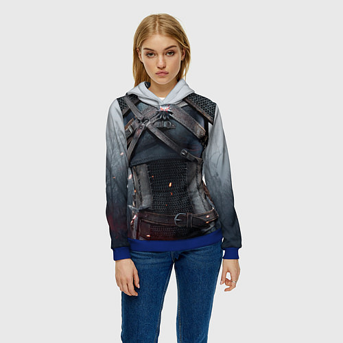 Женская толстовка Броня Геральта / 3D-Синий – фото 3