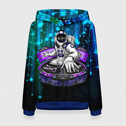 Толстовка-худи женская Space DJ - neon starfall, цвет: 3D-синий