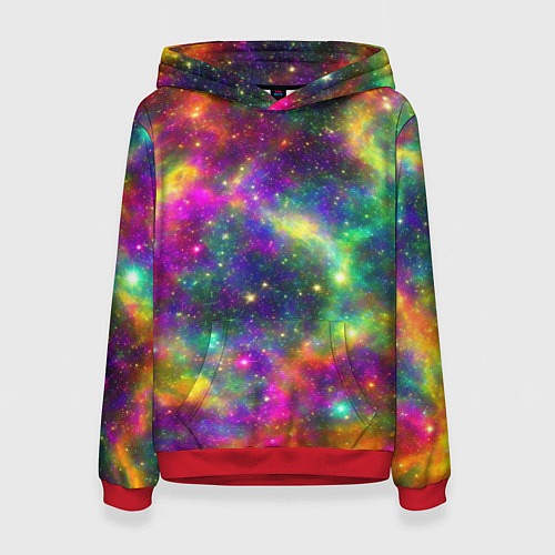 Женская толстовка Яркий неоновый космос / 3D-Красный – фото 1