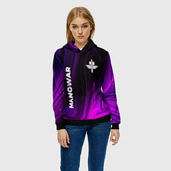 Толстовка-худи женская Manowar violet plasma, цвет: 3D-черный — фото 2