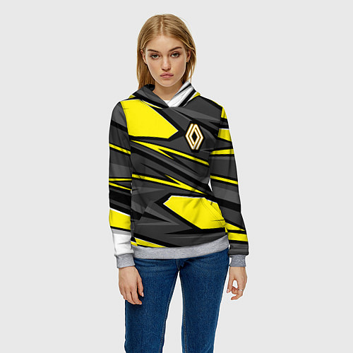 Женская толстовка Renault - желтый / 3D-Меланж – фото 3