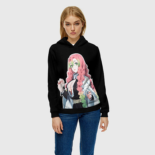 Женская толстовка Мицури канроджи - минимализм / 3D-Черный – фото 3