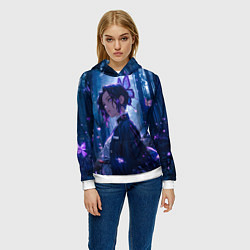 Толстовка-худи женская Шинобу Кочо из Клинка, цвет: 3D-белый — фото 2