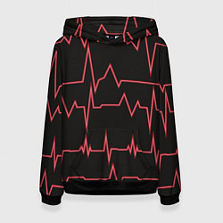 Толстовка-худи женская Мой пульс, цвет: 3D-черный