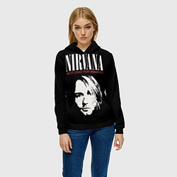 Толстовка-худи женская Nirvana - Kurt Cobain, цвет: 3D-черный — фото 2