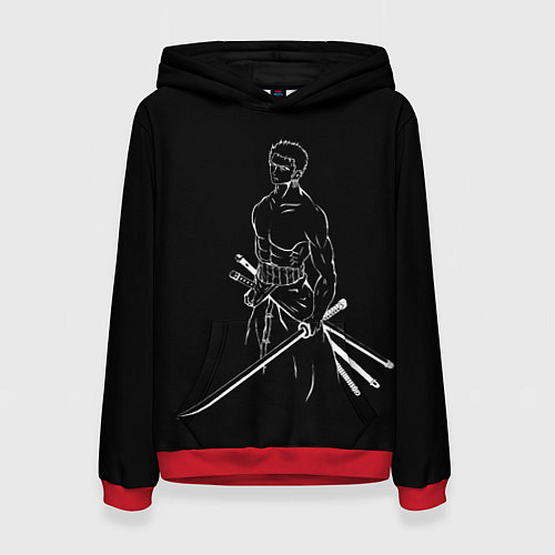 Женская толстовка Roronoa Zoro - One Piece / 3D-Красный – фото 1