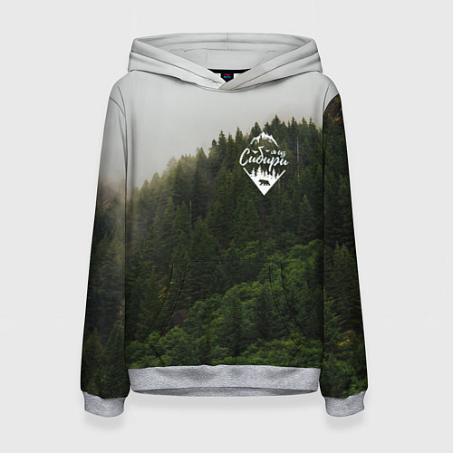 Женская толстовка Я из Сибири на фоне леса / 3D-Меланж – фото 1