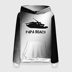 Толстовка-худи женская Papa Roach glitch на светлом фоне, цвет: 3D-белый