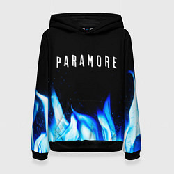 Толстовка-худи женская Paramore blue fire, цвет: 3D-черный