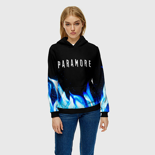 Женская толстовка Paramore blue fire / 3D-Черный – фото 3