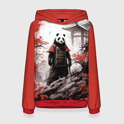 Толстовка-худи женская Panda samurai, цвет: 3D-красный