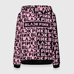 Толстовка-худи женская Blackpink - pink text, цвет: 3D-черный