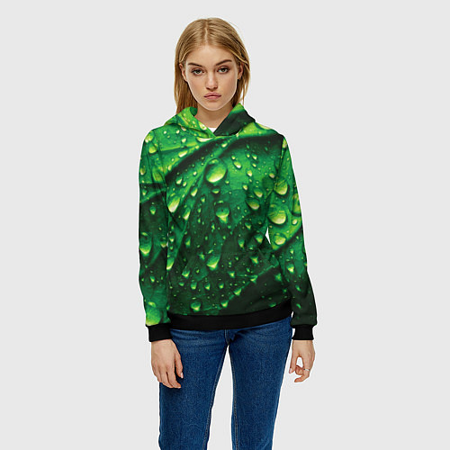 Женская толстовка Утренняя роса / 3D-Черный – фото 3