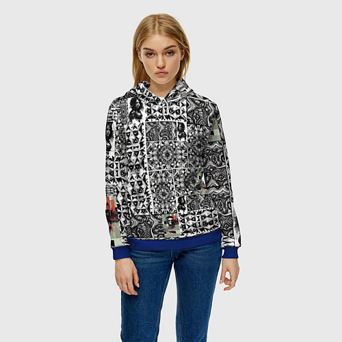 Женская толстовка Орнамент древних цивилизаций / 3D-Синий – фото 3