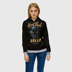 Толстовка-худи женская Let your wild side lead your way, цвет: 3D-меланж — фото 2