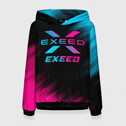 Толстовка-худи женская Exeed - neon gradient, цвет: 3D-черный