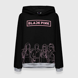 Толстовка-худи женская Blackpink - art contour, цвет: 3D-меланж