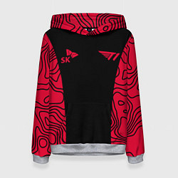 Толстовка-худи женская T1 форма red, цвет: 3D-меланж