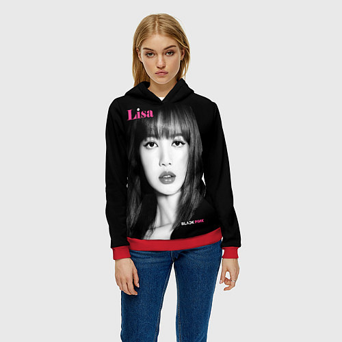 Женская толстовка Blackpink Lisa Portrait / 3D-Красный – фото 3