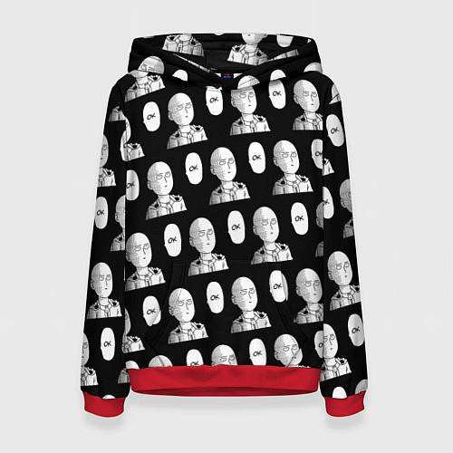 Женская толстовка Saitama - ok pattern / 3D-Красный – фото 1