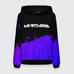 Толстовка-худи женская Die Antwoord purple grunge, цвет: 3D-черный