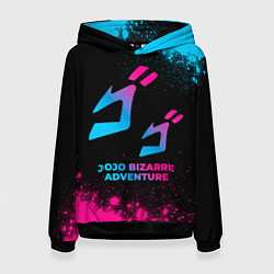 Толстовка-худи женская JoJo Bizarre Adventure - neon gradient, цвет: 3D-черный
