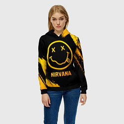 Толстовка-худи женская Nirvana - gold gradient, цвет: 3D-черный — фото 2