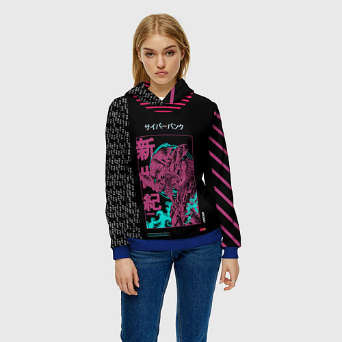 Женская толстовка Евангелион Ева 01 / 3D-Синий – фото 3