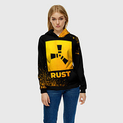 Толстовка-худи женская Rust - gold gradient, цвет: 3D-черный — фото 2