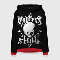 Толстовка-худи женская Cypress hill - skull arrows, цвет: 3D-красный