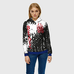 Толстовка-худи женская Лапа медведя, цвет: 3D-синий — фото 2