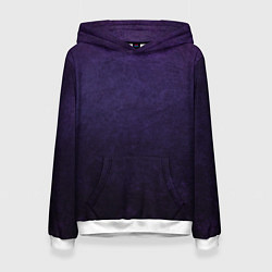 Толстовка-худи женская Фиолетово-черный градиент, цвет: 3D-белый