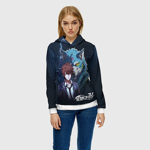 Женская толстовка Мо Фан - волк / 3D-Белый – фото 3