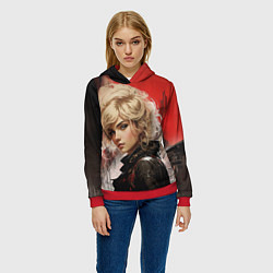 Толстовка-худи женская Смотрящая за районом, цвет: 3D-красный — фото 2