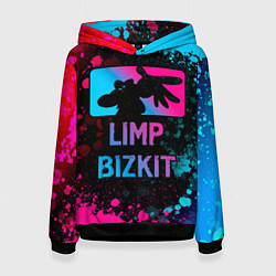 Толстовка-худи женская Limp Bizkit - neon gradient, цвет: 3D-черный