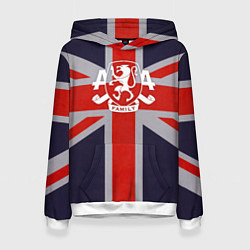 Толстовка-худи женская Asking Alexandria британский флаг, цвет: 3D-белый
