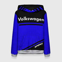 Толстовка-худи женская Volkswagen sport blue, цвет: 3D-меланж